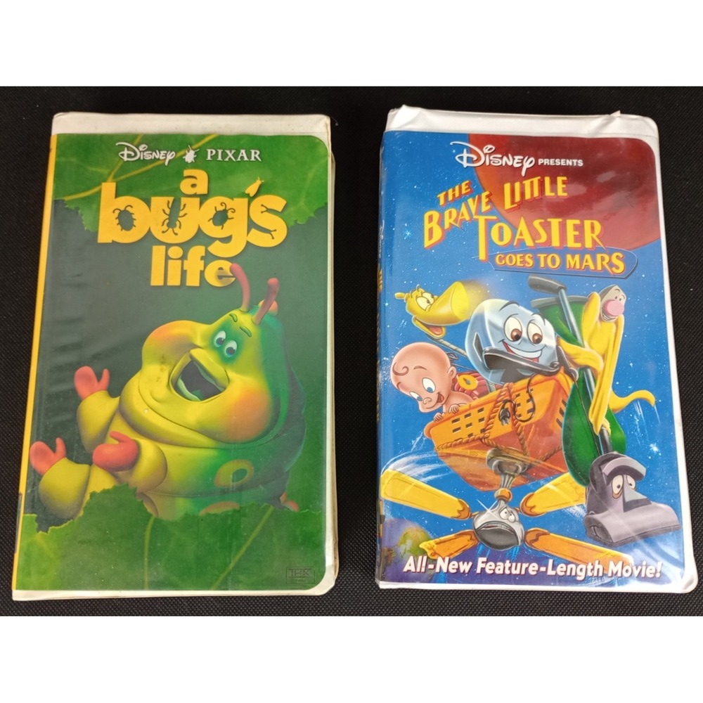 Lot of 2 Disney VHS Clamshell Video Tapes Bug's Life Brave Little Toaster